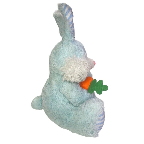 Best Made Toys Bunny Rabbit Plush Stuffed Animal Blue w/Carrot Easter Soft Toy - Picture 4 of 12